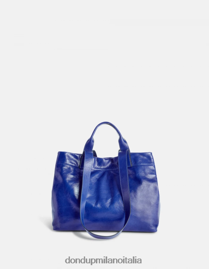 DONDUP mujer bolso shopper de cuero brillante accesorios turquesa AZX2Z0495