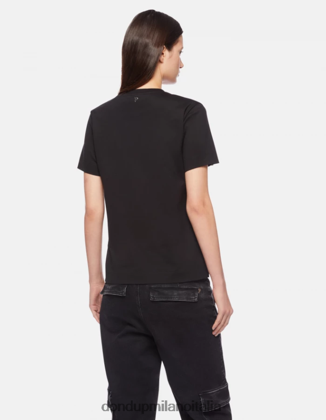 DONDUP mujer camiseta de punto regular fit vestir negro AZX2Z0411