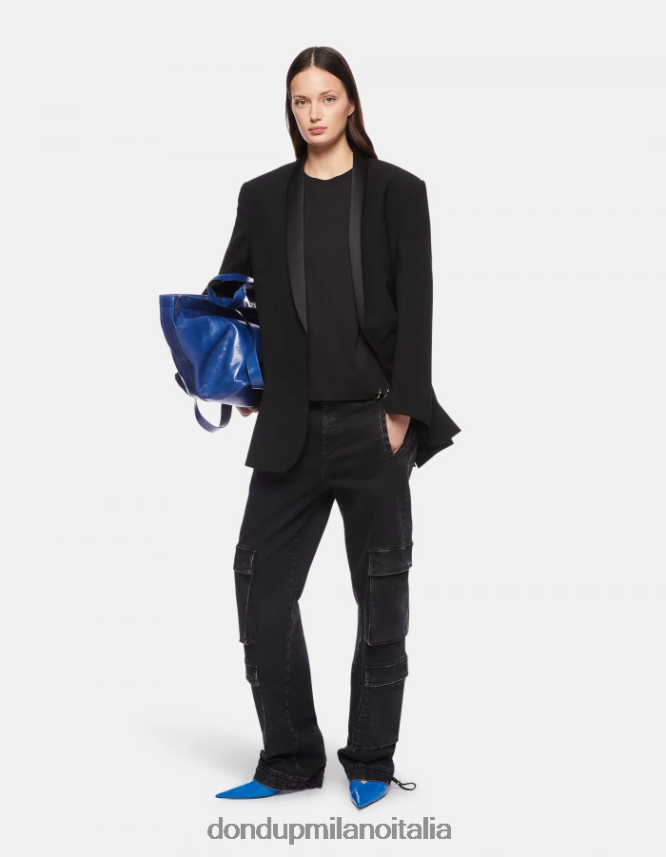 DONDUP mujer camiseta de punto regular fit vestir negro AZX2Z0411
