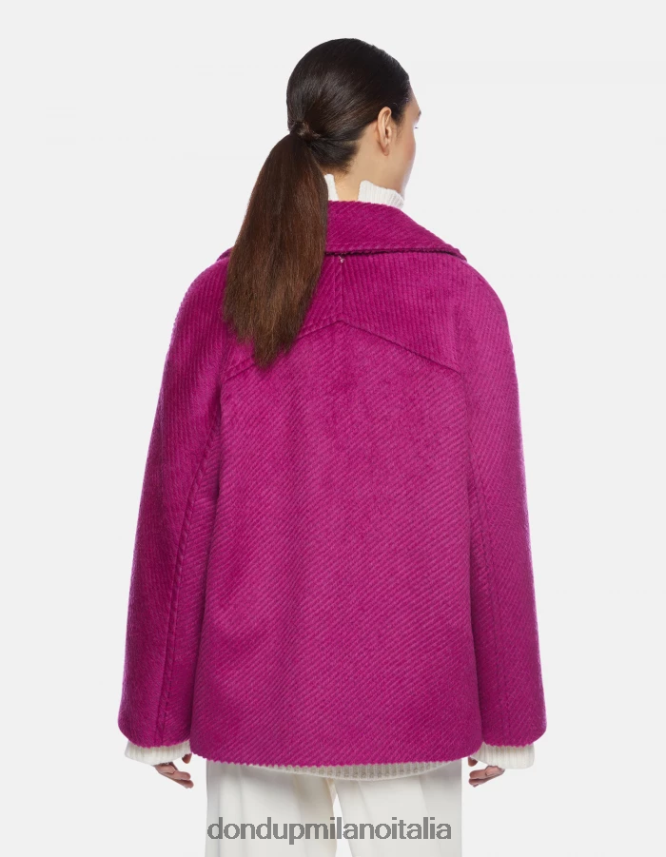DONDUP mujer chaquetón de tela con doble botonadura vestir barbabietola AZX2Z0343