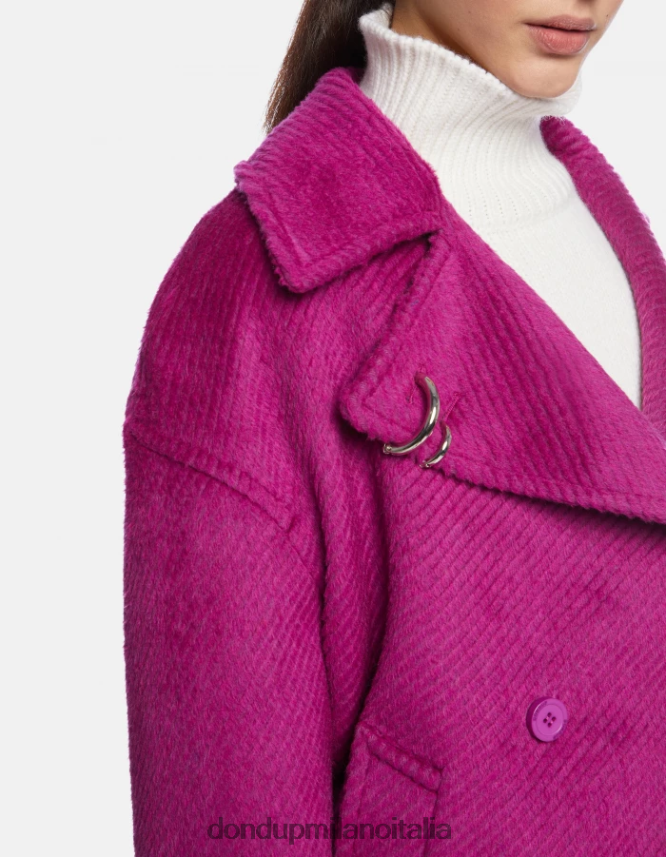 DONDUP mujer chaquetón de tela con doble botonadura vestir barbabietola AZX2Z0343