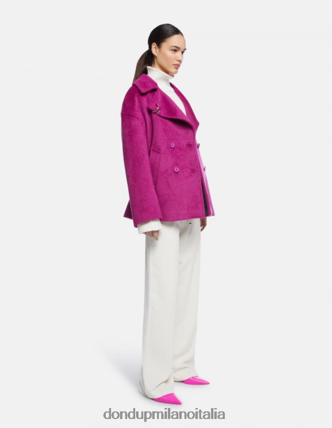 DONDUP mujer chaquetón de tela con doble botonadura vestir barbabietola AZX2Z0343