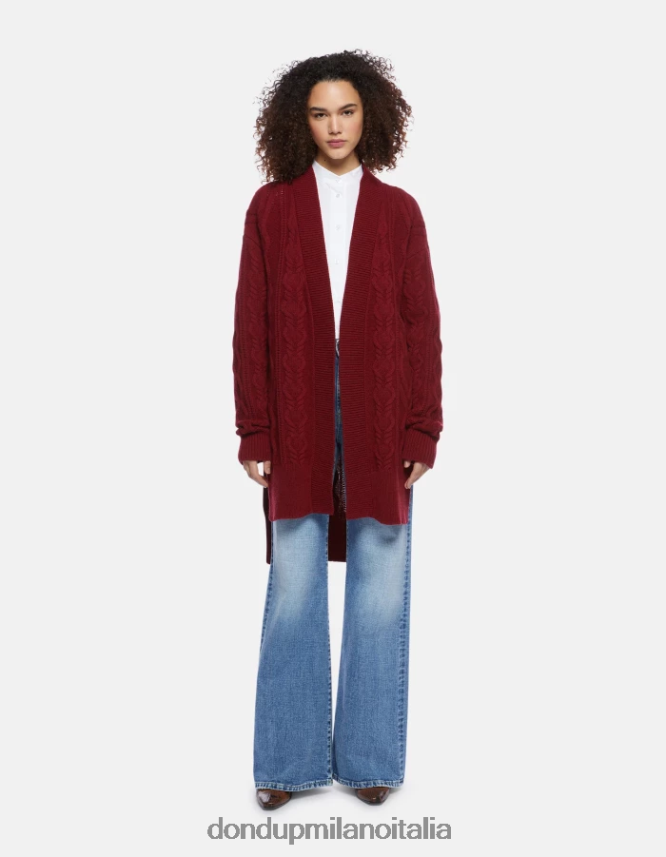 DONDUP mujer cárdigan regular fit de lana vestir barbabietola AZX2Z0307