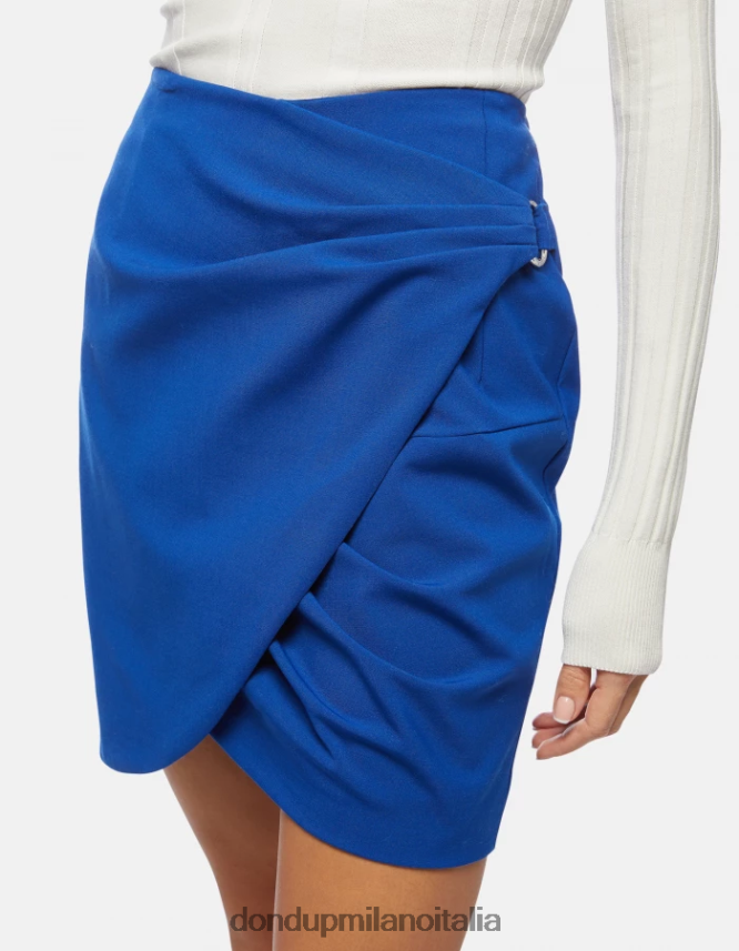 DONDUP mujer falda corta de lana vestir azul real AZX2Z0403