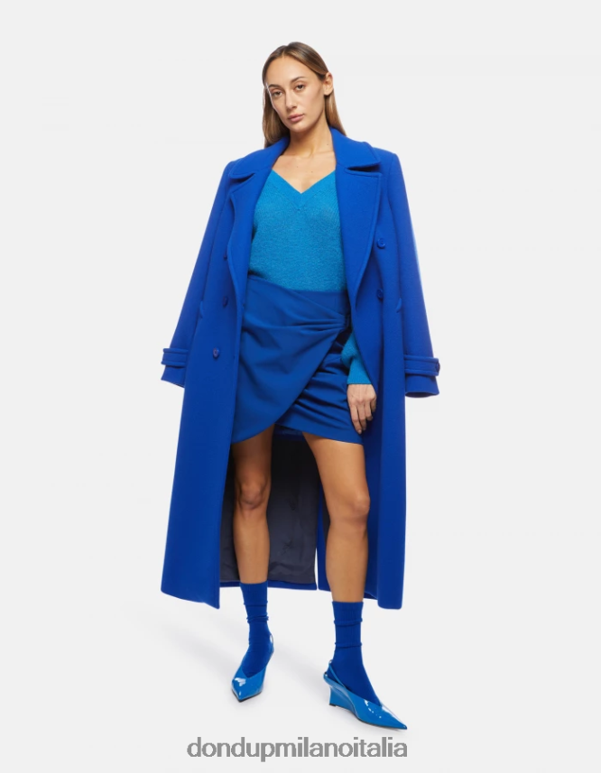 DONDUP mujer falda corta de lana vestir azul real AZX2Z0403