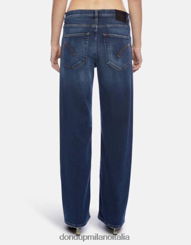 DONDUP mujer jeans jacklyn de mezclilla elástica con pernera ancha vestir azul AZX2Z0100