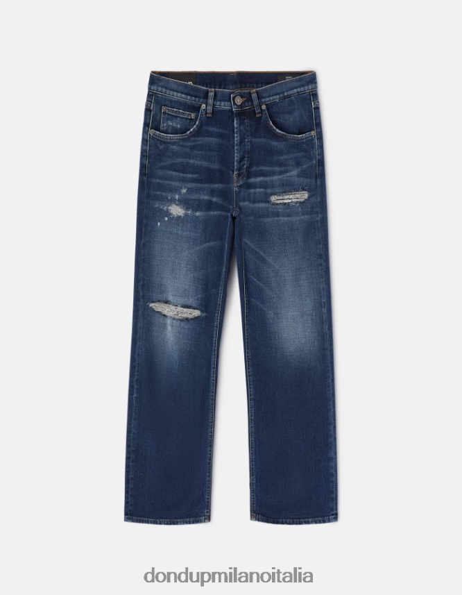 DONDUP mujer jeans jacklyn de mezclilla elástica con pernera ancha vestir azul AZX2Z0100