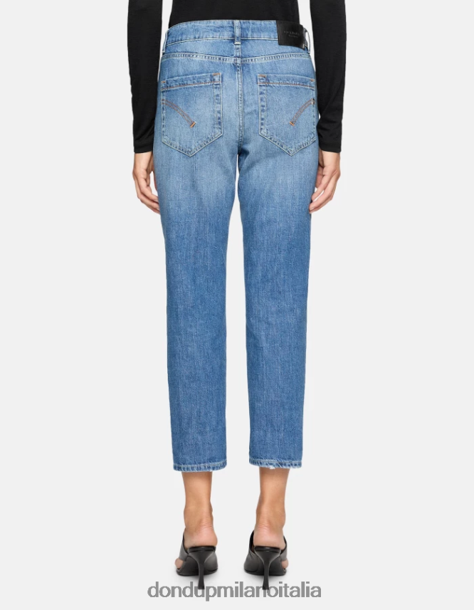 DONDUP mujer jeans koons holgados y rígidos de mezclilla vestir azul AZX2Z093