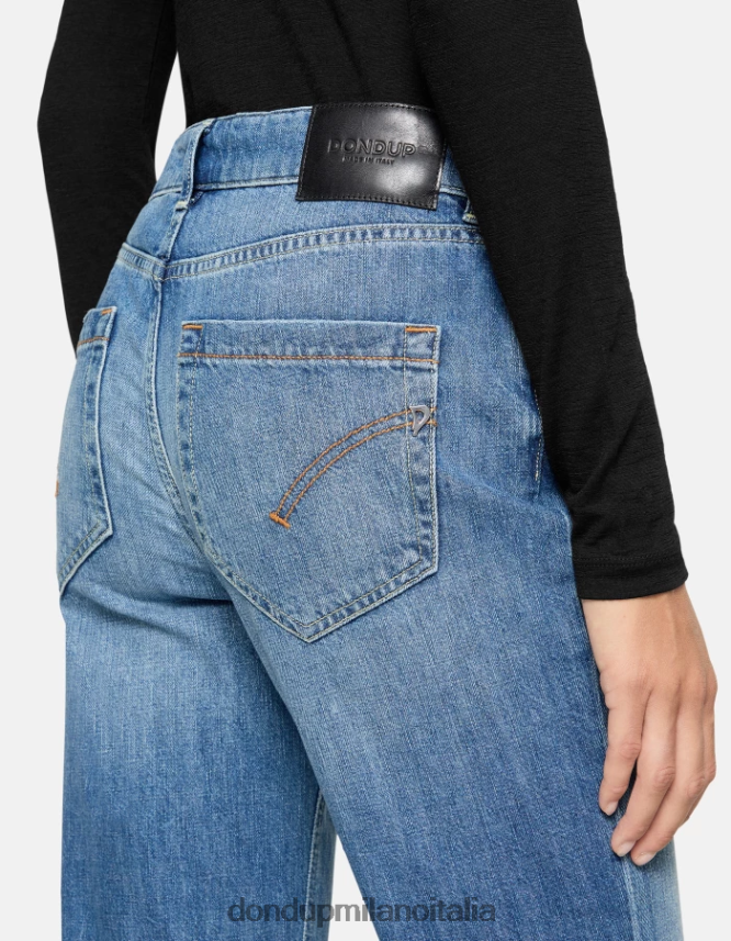 DONDUP mujer jeans koons holgados y rígidos de mezclilla vestir azul AZX2Z093