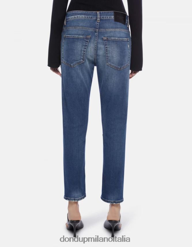 DONDUP mujer jeans mila carrot fit de denim elástico vestir azul AZX2Z076