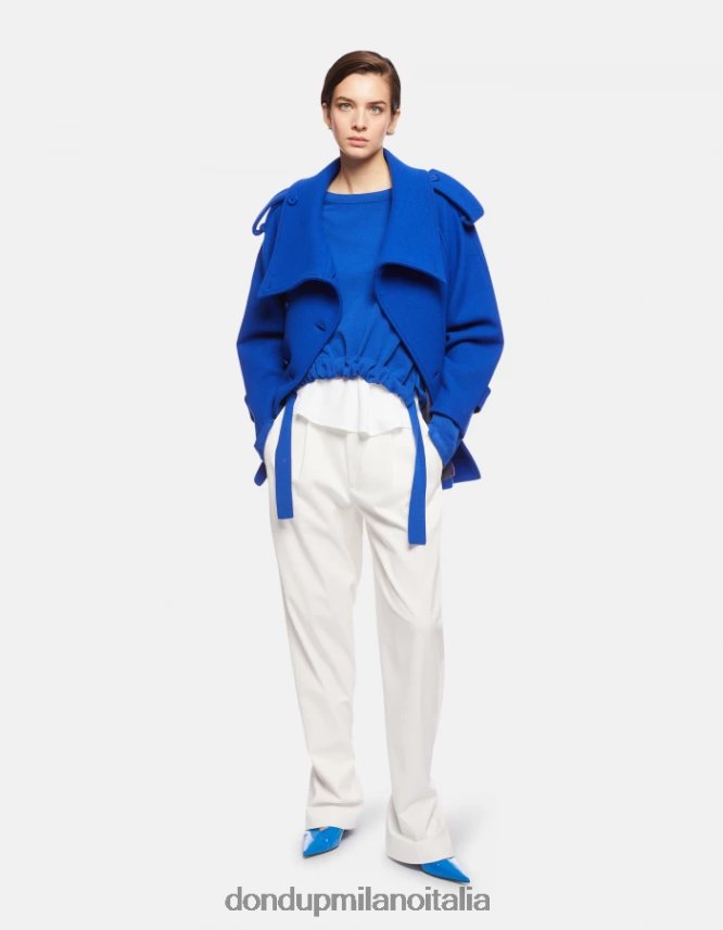 DONDUP mujer jersey de viscosa con cuello redondo vestir azul real AZX2Z0324