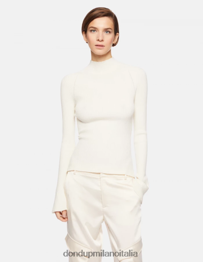 DONDUP mujer jersey de viscosa slim fit con cuello tipo polo vestir livito AZX2Z0306