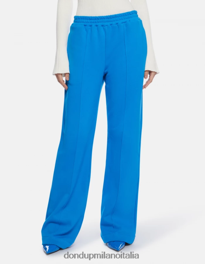 DONDUP mujer pantalones anchos de lana vestir turquesa AZX2Z0171
