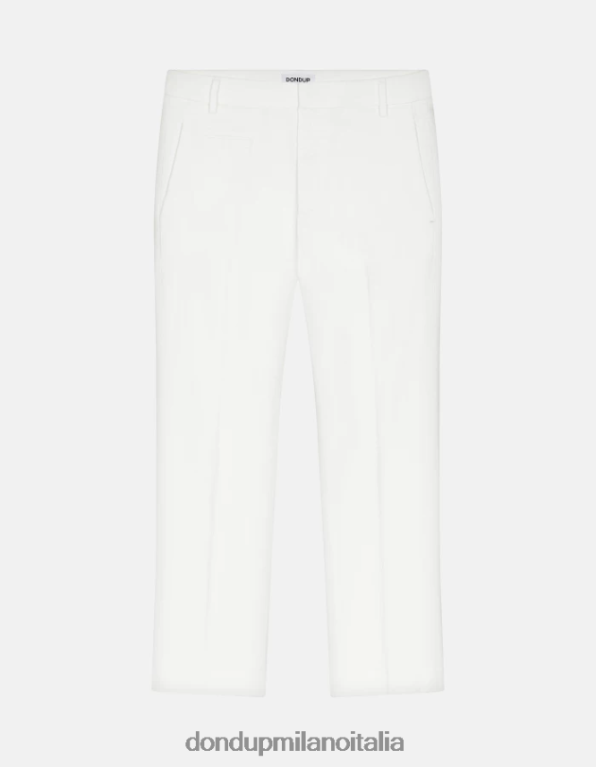 DONDUP mujer pantalones ariel carrot-fit de algodón de 27 pulgadas vestir alabastro AZX2Z0166