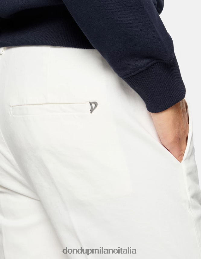 DONDUP mujer pantalones ariel carrot-fit de algodón de 27 pulgadas vestir alabastro AZX2Z0166