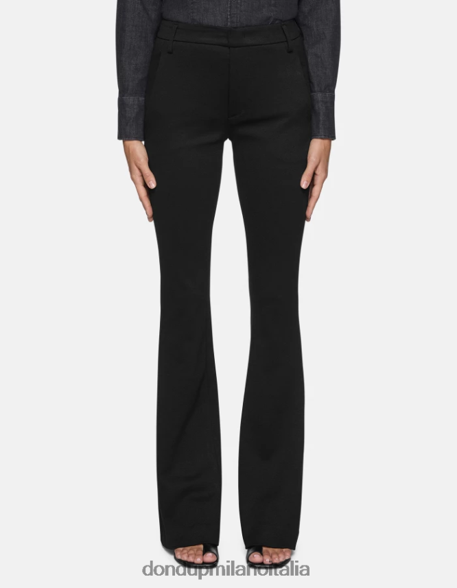 DONDUP mujer pantalones bootcut Lexi de punto vestir negro AZX2Z0158