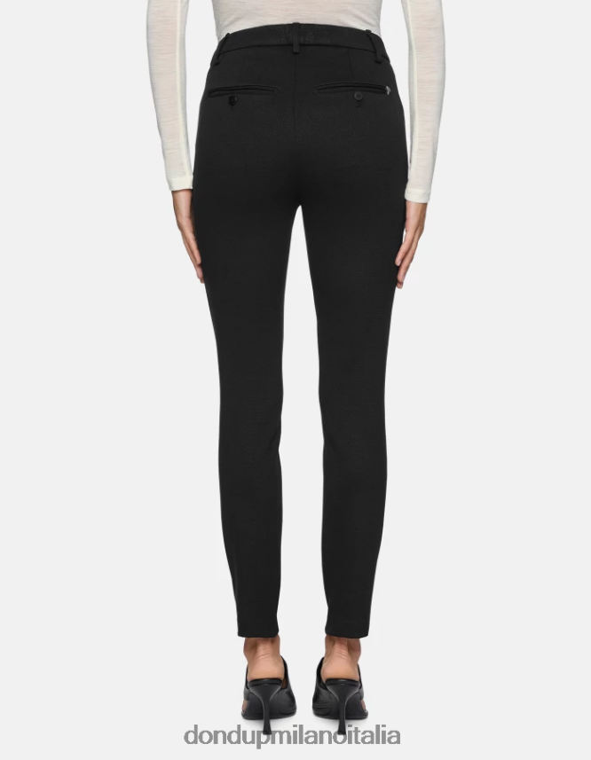 DONDUP mujer pantalones carmen slim de punto vestir negro AZX2Z0236