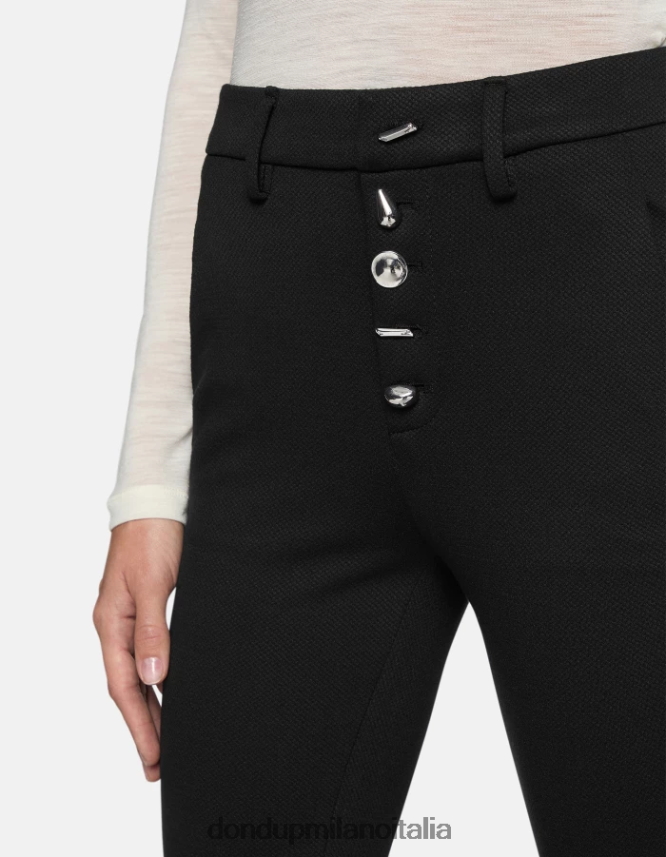 DONDUP mujer pantalones carmen slim de punto vestir negro AZX2Z0236