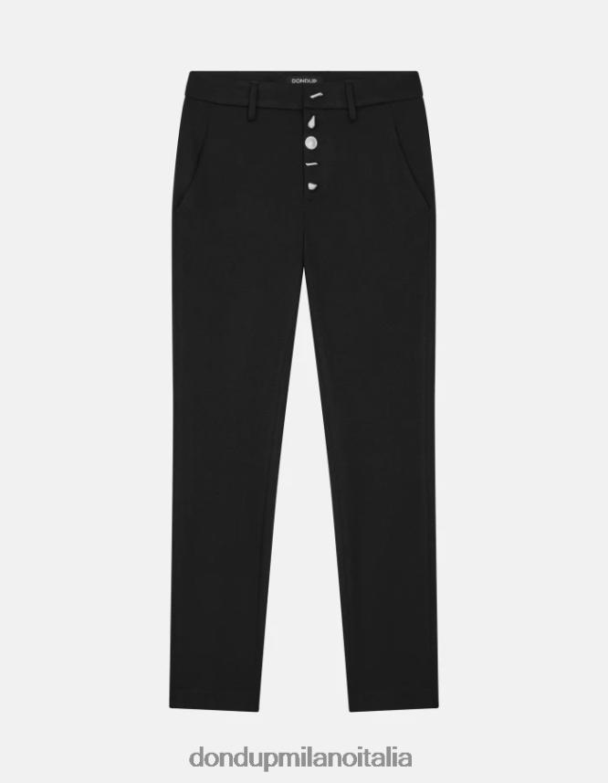 DONDUP mujer pantalones carmen slim de punto vestir negro AZX2Z0236