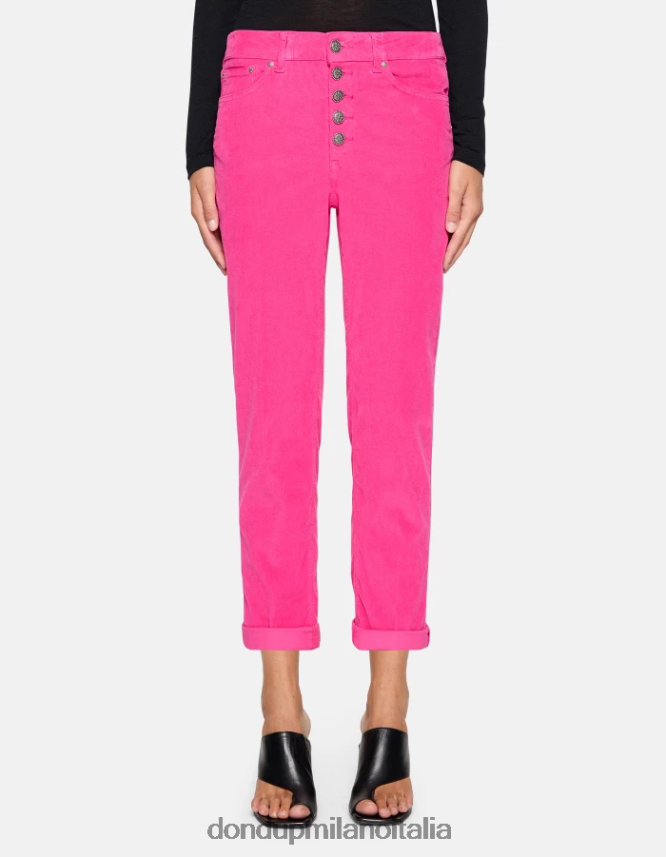 DONDUP mujer pantalones holgados de terciopelo koons vestir orquídea AZX2Z072