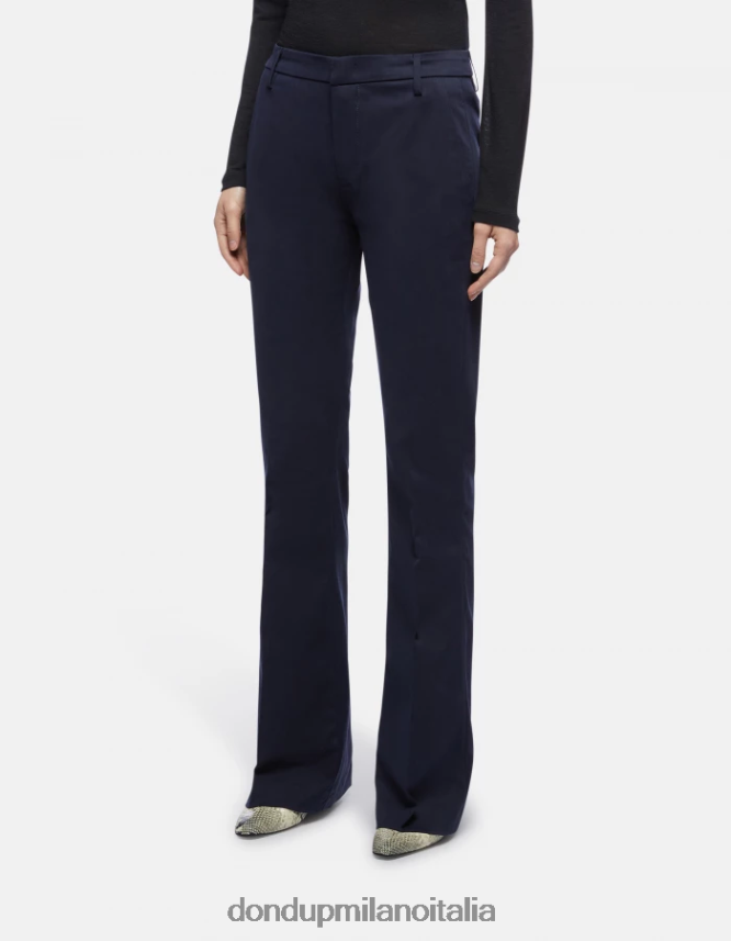 DONDUP mujer pantalones lexi bootcut de algodón vestir Azul marino AZX2Z0168