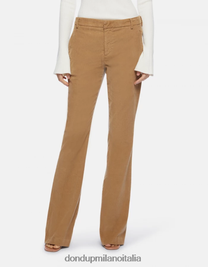 DONDUP mujer pantalones lexi bootcut de terciopelo vestir arena AZX2Z0121