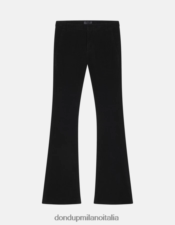 DONDUP mujer pantalones lexi bootcut de terciopelo vestir negro AZX2Z0120