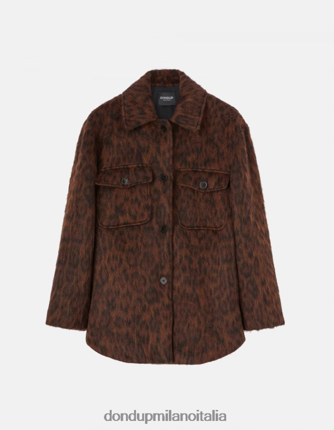 DONDUP mujer sobrecamisa de pelo ecológico con botonadura simple vestir ciocolato AZX2Z0367