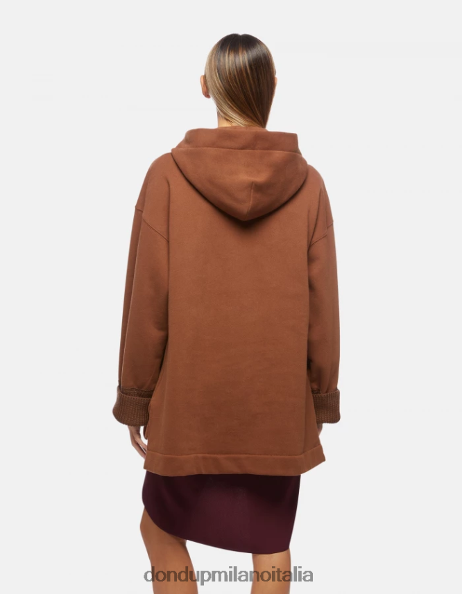 DONDUP mujer sudadera con capucha de gran tamaño vestir ciocolato AZX2Z0446