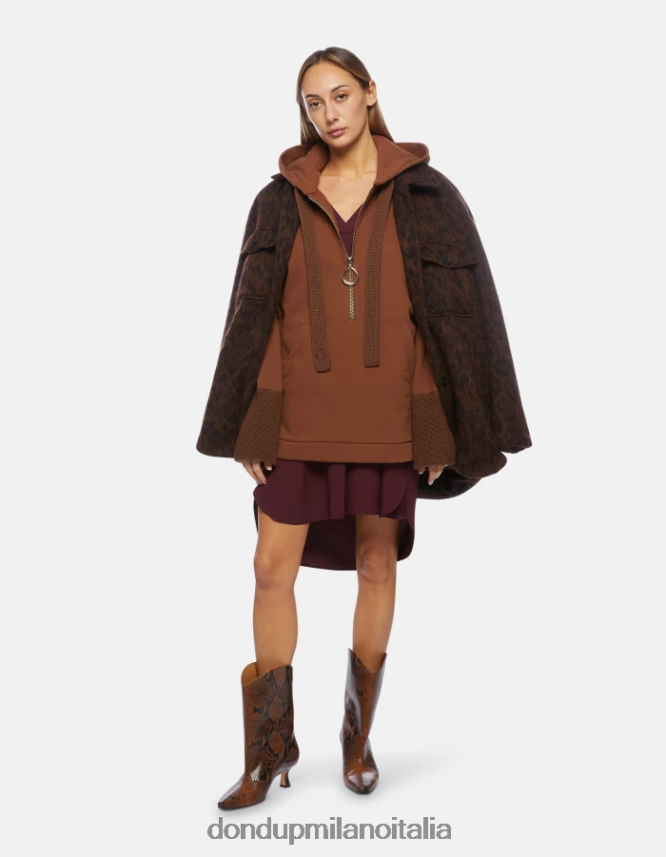 DONDUP mujer sudadera con capucha de gran tamaño vestir ciocolato AZX2Z0446