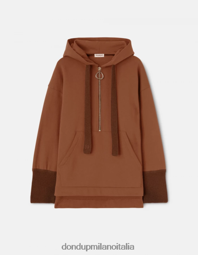 DONDUP mujer sudadera con capucha de gran tamaño vestir ciocolato AZX2Z0446