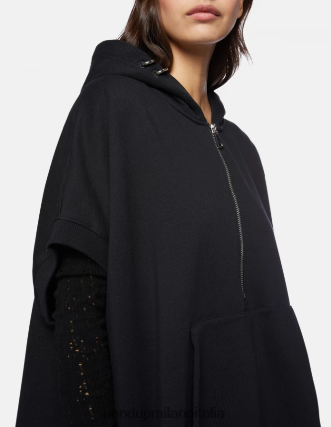 DONDUP mujer sudadera con capucha de gran tamaño vestir negro AZX2Z0442